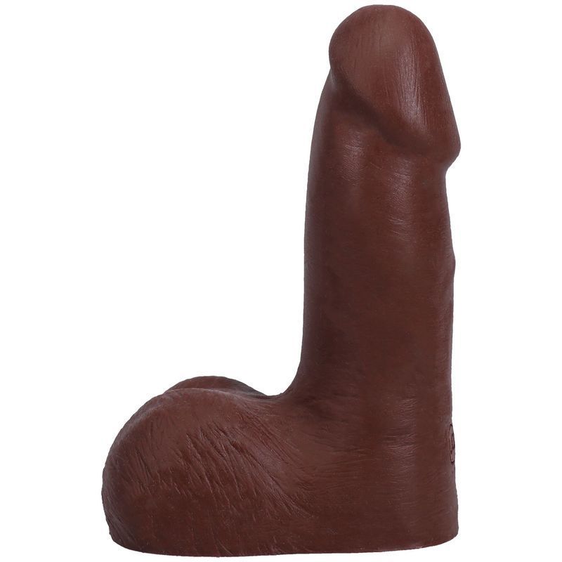 Фалоімітатор Doc Johnson The Realistic Cock ULTRASKYN - 5 Inch with Balls Chocolate жива фотографія