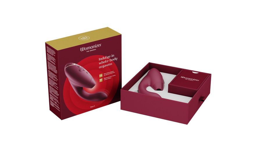Вакуумный клиторальный стимулятор Womanizer Duo 2 - Bordeaux (мятая упаковка!!!)