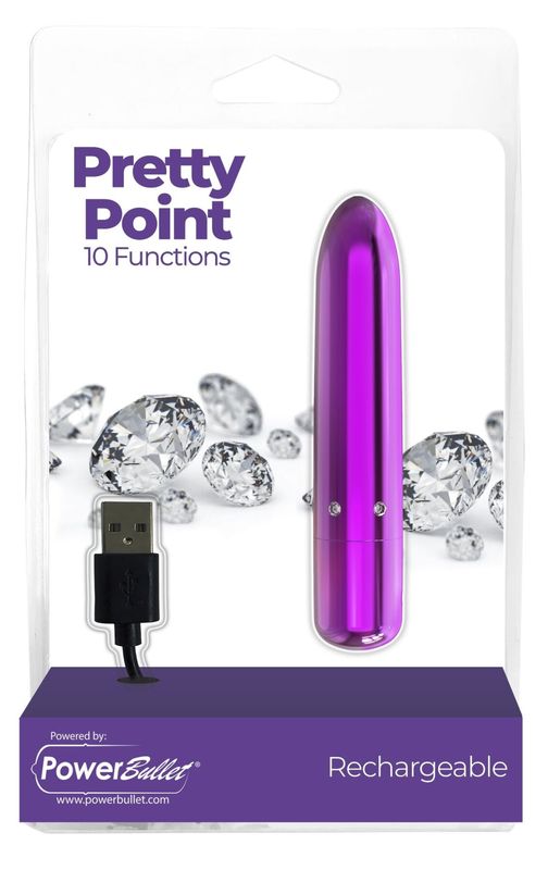 Віброкуля PowerBullet - Pretty Point Rechargeable Bullet Purple жива фотографія