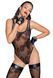 Боди Noir Handmade F242 Tulle body with patterned flock embroidery, M
