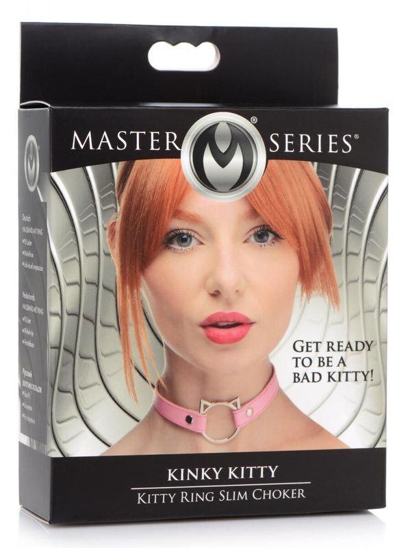 Чокер Master Series Kinky Kitty Ring Slim Choker - Pink