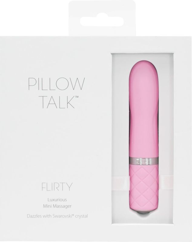 Роскошный вибратор PILLOW TALK - Flirty Pink с кристаллом Сваровски, гибкая головка реальная фотография