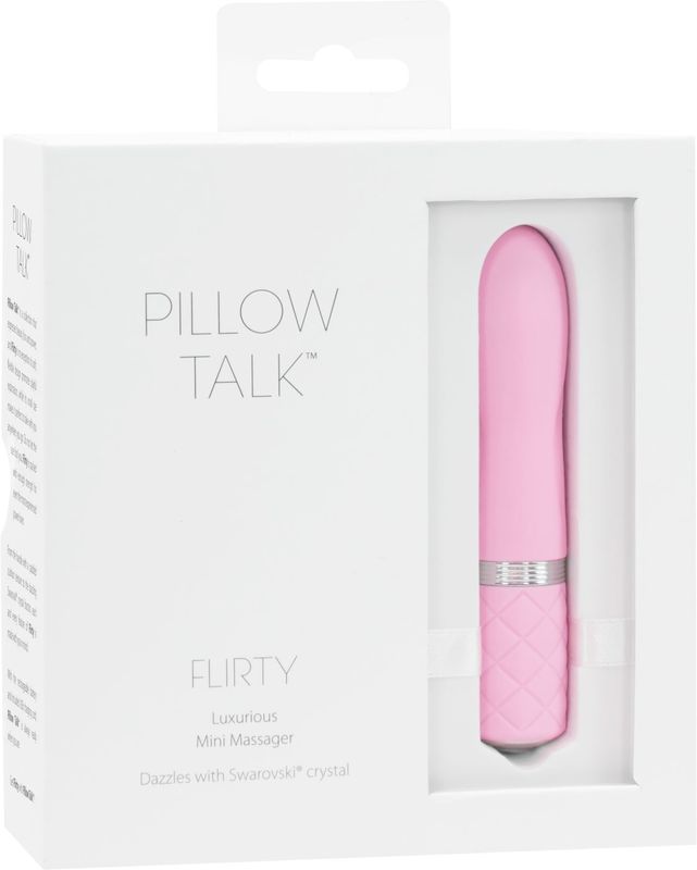 Роскошный вибратор PILLOW TALK - Flirty Pink с кристаллом Сваровски, гибкая головка реальная фотография