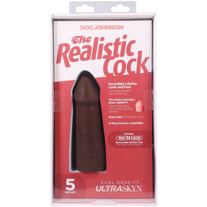 Фаллоимитатор Doc Johnson The Realistic Cock ULTRASKYN - 5 Inch Chocolate реальная фотография