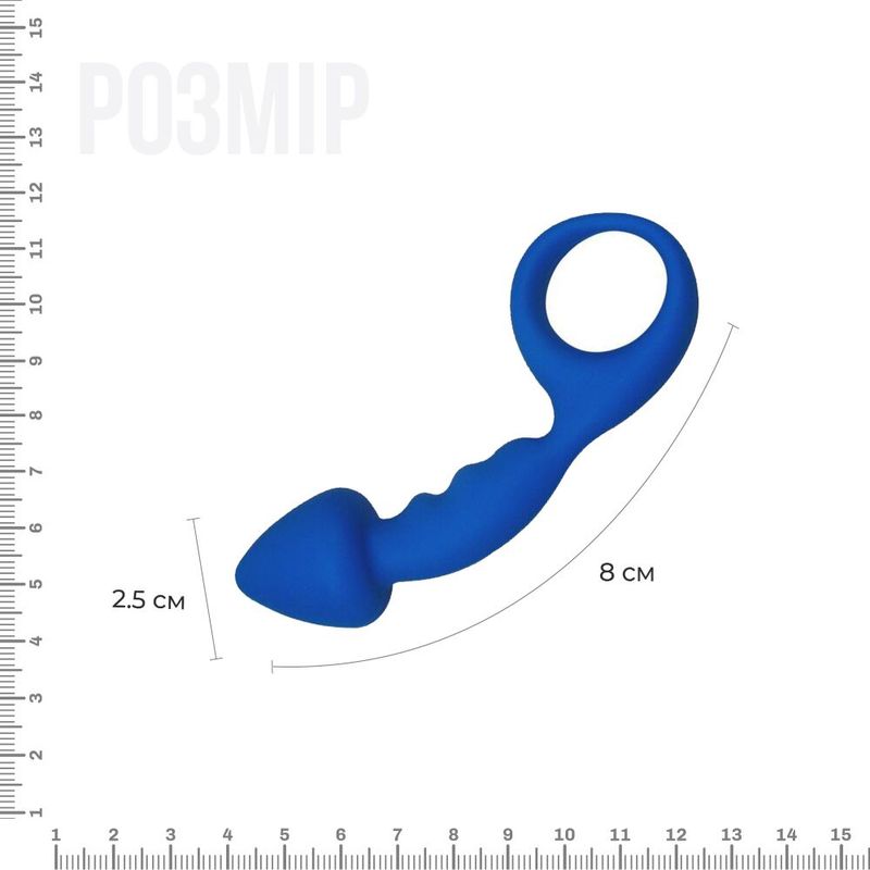 Анальна пробка Adrien Lastic Budy Blue із стимулюючою ніжкою, макс. діаметр 2,5 см жива фотографія