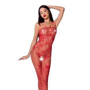 Ажурний бодістокінг з інтимними вирізами Passion BS076 red жива фотографія