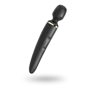 Вібромасажер Satisfyer Wand-er Woman (Black/Gold), водонепроникний, потужний, розмір XXL жива фотографія