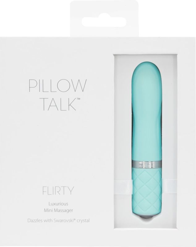 Роскошный вибратор PILLOW TALK - Flirty Teal с кристаллом Сваровски, гибкая головка реальная фотография