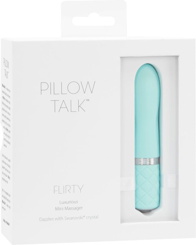 Роскошный вибратор PILLOW TALK - Flirty Teal с кристаллом Сваровски, гибкая головка реальная фотография