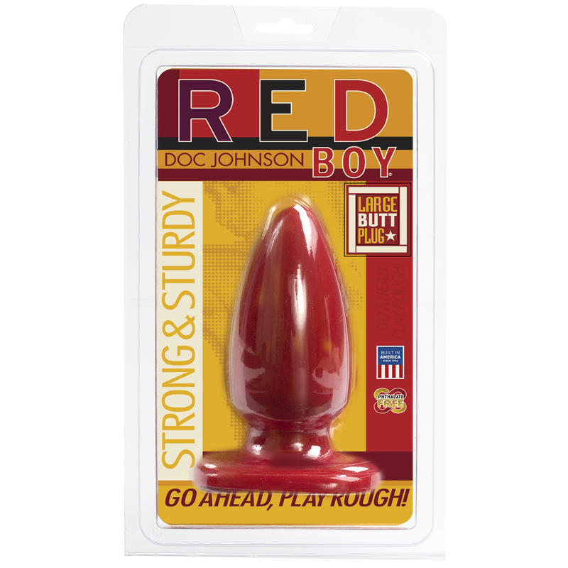 Анальная пробка-втулка Doc Johnson Red Boy - Large 5 Inch, макс. диаметр 5,5см реальная фотография