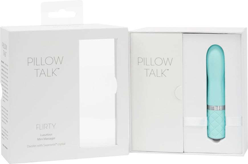 Розкішний вібратор PILLOW TALK - Flirty Teal з кристалом Сваровські, гнучка голівка жива фотографія