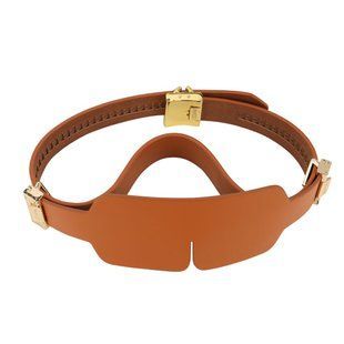 Маска на очі LOCKINK Blindfold Kit, коричнева, натуральна шкіра, регульований обсяг жива фотографія