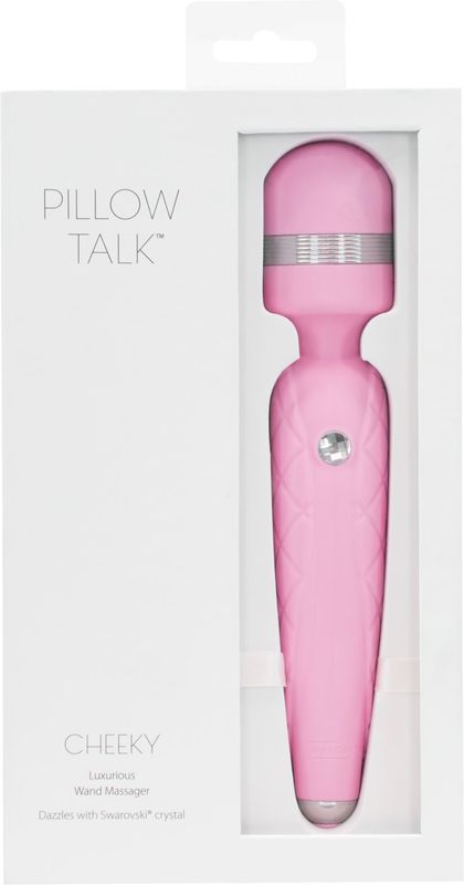 Роскошный вибромассажер PILLOW TALK - Cheeky Pink с кристаллом Swarovsky, плавное повышение мощности реальная фотография