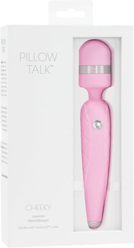 Роскошный вибромассажер PILLOW TALK - Cheeky Pink с кристаллом Swarovsky, плавное повышение мощности реальная фотография