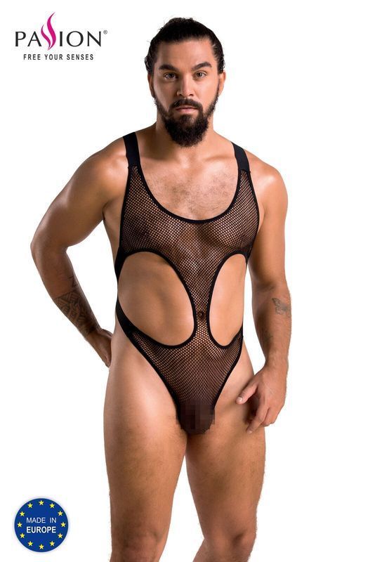 Чоловіче сітчасте боді Passion 040 LEON S/M Black, сітка, резинки