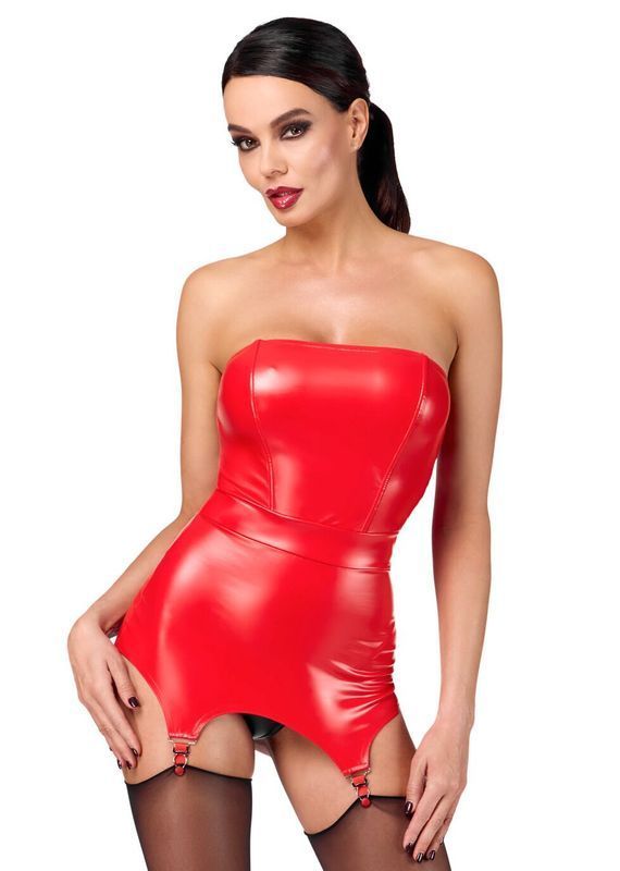 Корсет із підв'язками для панчіх Noir Handmade F368 Bombshell Fierce Corset-belt Red XS жива фотографія