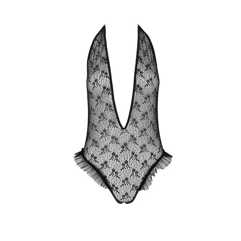 Боді монокіні з глибоким декольте Passion OTAVIA BODY L/XL, black жива фотографія