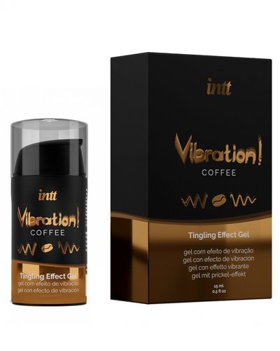 Рідкий вібратор Intt Vibration Coffee (15 мл), густий гель, дуже смачний, діє до 30 хвилин жива фотографія