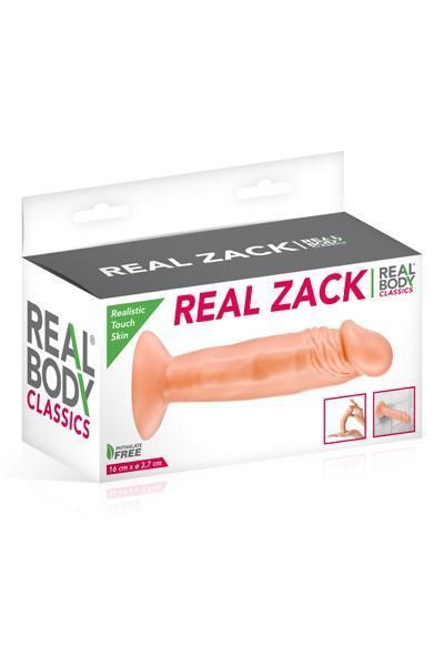 Фалоімітатор Real Body — Real Zack Flesh, TPE, діаметр 3,7 см жива фотографія