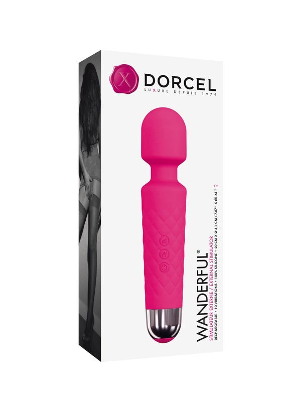 Минивибромассажер Dorcel Wand Wanderful Magenta мощный, водонепроницаемый, 18 режимов работы реальная фотография