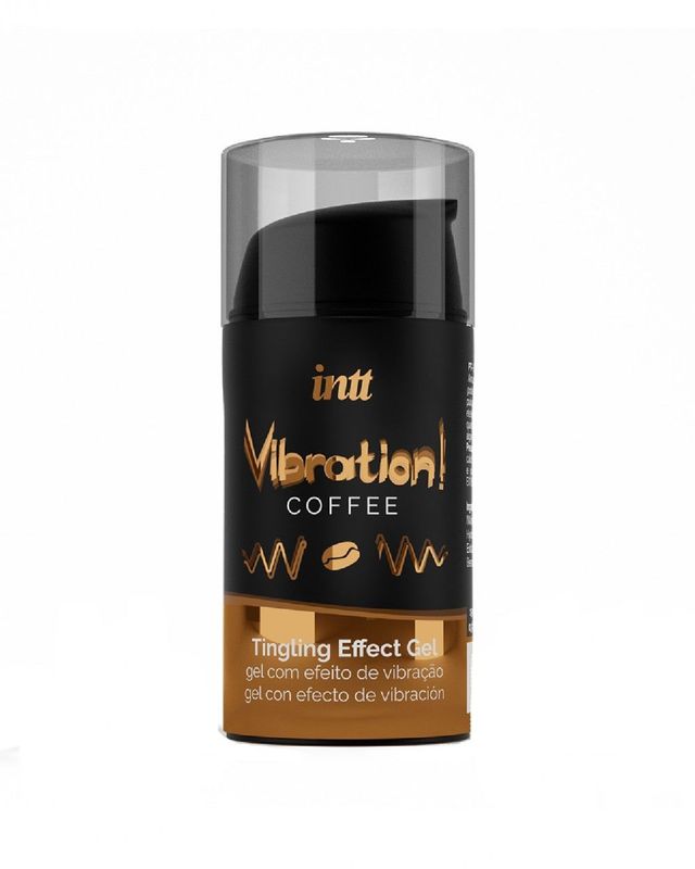 Жидкий вибратор Intt Vibration Coffee (15 мл), густой гель, очень вкусный, действует до 30 минут реальная фотография