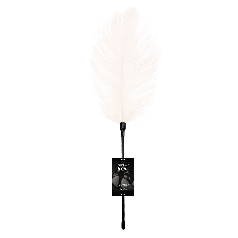 Щекоталка со страусиным пером Art of Sex &ndash; Feather Tickler, белая реальная фотография