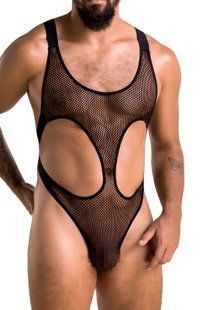 Чоловіче сітчасте боді Passion 040 LEON XXL/XXXL Black, сітка, резинки жива фотографія