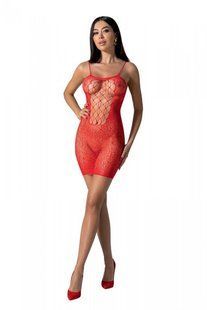 Ажурное мини-платье на тонких бретелях Passion BS096 One Size, red, плетение на груди реальная фотография
