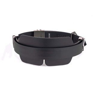 Маска на очі LOCKINK Blindfold Kit, чорна, натуральна шкіра, регульований обсяг жива фотографія