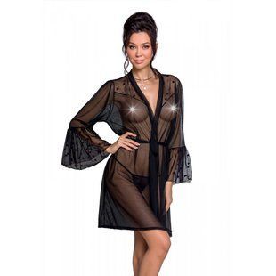 Повітряний пеньюар Passion LOVELIA PEIGNOIR S/M, black жива фотографія