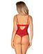 Боди с доступом Obsessive Ingridia crotchless teddy M/L, красное, открытая грудь