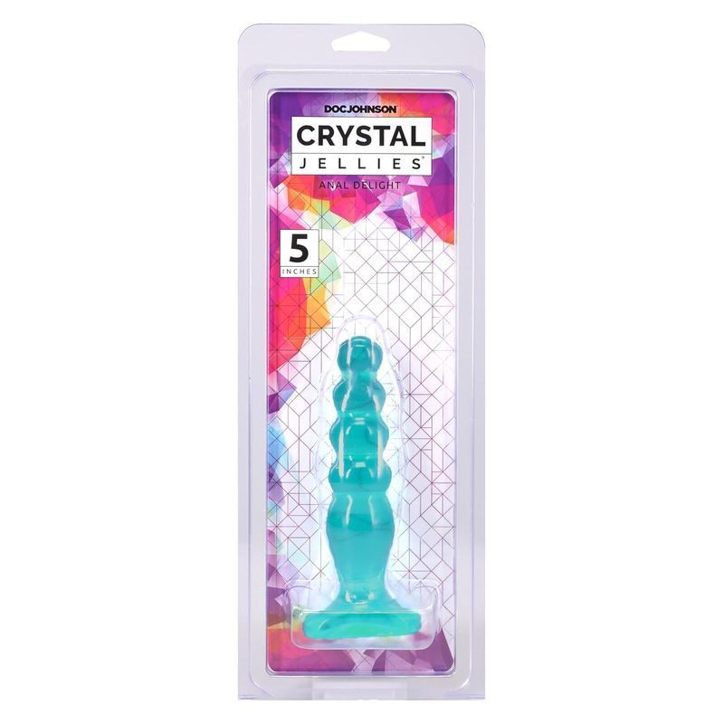 Дилдо Doc Johnson Crystal Jellies - Anal Delight - 5 Inch - Teal жива фотографія