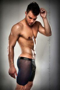 Прозрачные мужские шортики Passion 026 SHORT black L/XL реальная фотография