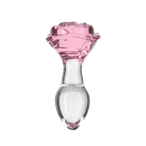 Стеклянная анальная пробка Pillow Talk Rosy Luxurious Glass Anal Plug, ⌀3,3 см, вибропуля в подарок реальная фотография