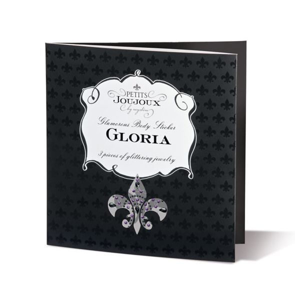 Пэстис из кристаллов Petits Joujoux Gloria set of 3 - Black, украшение на грудь и вульву реальная фотография