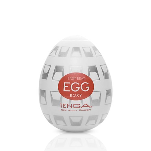 Мастурбатор-яйце Tenga Egg Boxy з геометричним рельєфом жива фотографія