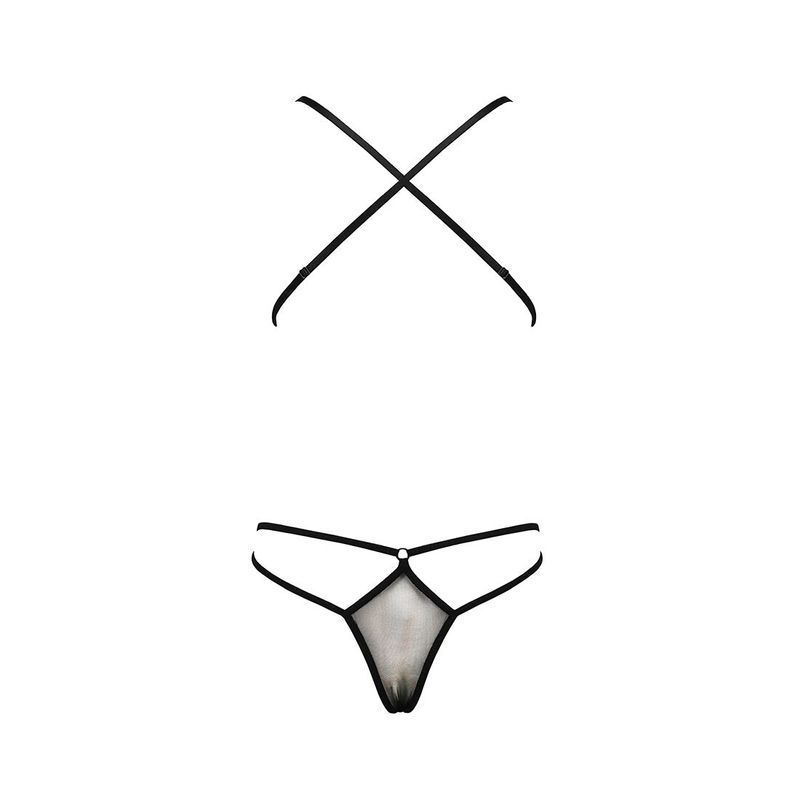 Боді монокіні з декольте Passion ERZA BODY XXL/XXXL, black жива фотографія
