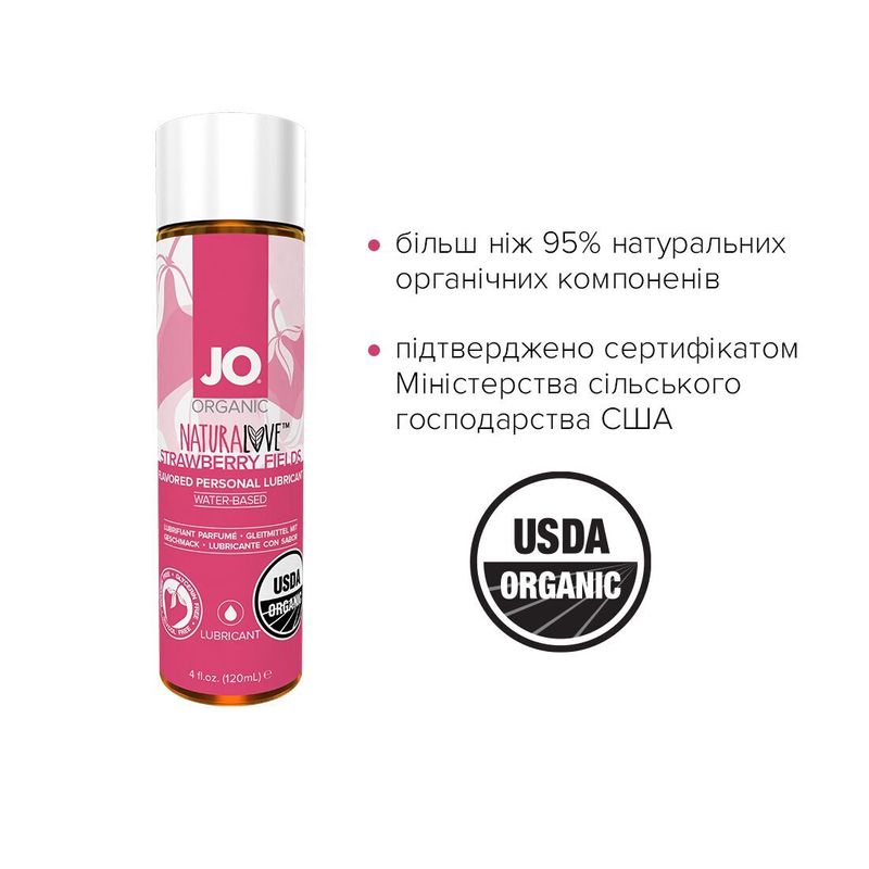 Розпродаж!!! Змазка на водній основі System JO NATURALOVE Strawberry (120мл) (термін 01.08.2024) жива фотографія