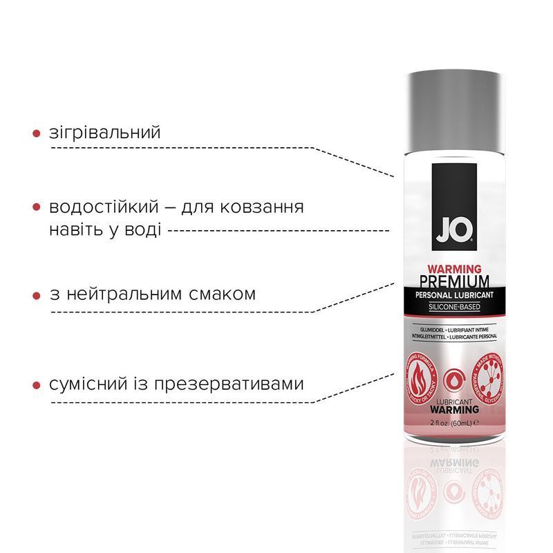 Лубрикант на силіконовій основі JO PREMIUM &mdash; WARMING (60 мл) жива фотографія