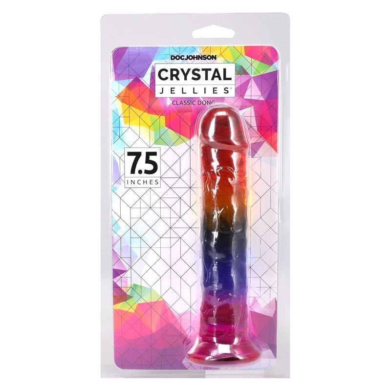 Фалоімітатор Doc Johnson Crystal Jellies - 7.5 Inch Dong - Rainbow жива фотографія