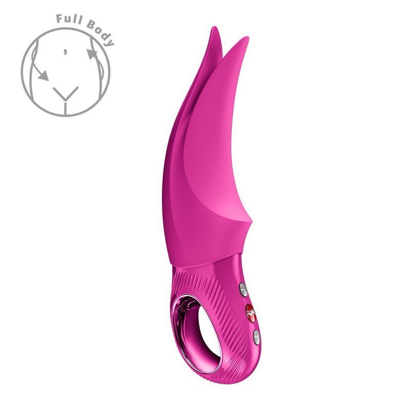Вибратор для клитора Fun Factory VOLTA Magenta, гибкий двойной кончик реальная фотография
