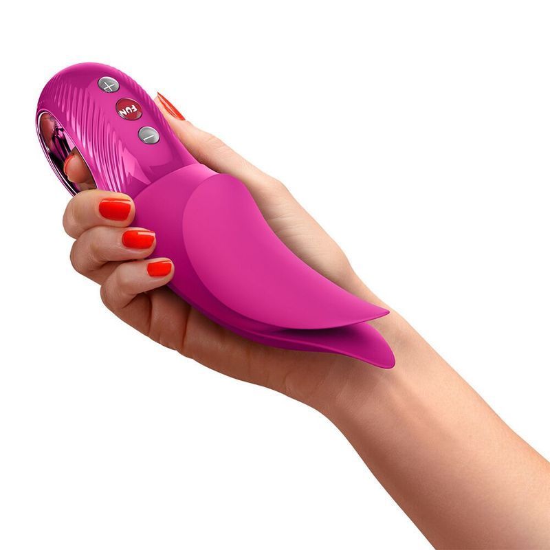 Вибратор для клитора Fun Factory VOLTA Magenta, гибкий двойной кончик реальная фотография