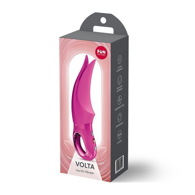 Вибратор для клитора Fun Factory VOLTA Magenta, гибкий двойной кончик реальная фотография