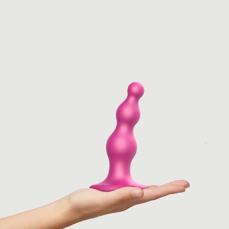 Насадка для страпона Strap-On-Me Dildo Plug Beads Framboise Metallic S реальная фотография