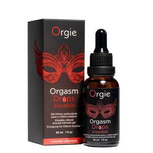 Збуджувальні краплі для клітора Orgie Orgasm Drops Kissable, 30 мл, тепло-холод, смак яблука жива фотографія