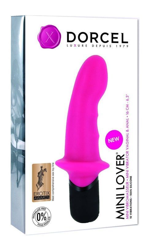 Вібратор Dorcel Mini Lover Magenta з обмежувачем, для точки G і масажу простати жива фотографія