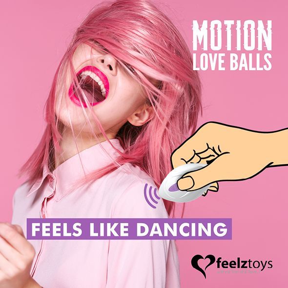 Вагинальные шарики с массажем и вибрацией FeelzToys Motion Love Balls Jivy с пультом ДУ, 7 режимов реальная фотография
