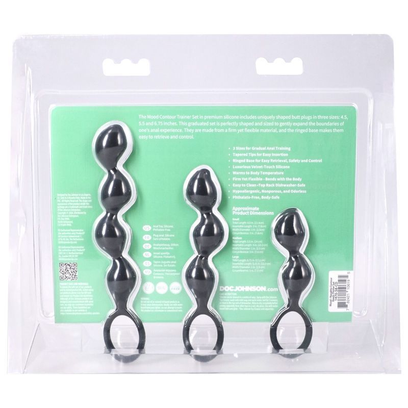Набор анальных игрушек Doc Johnson Mood Naughty Contour Beads Trainer Set реальная фотография