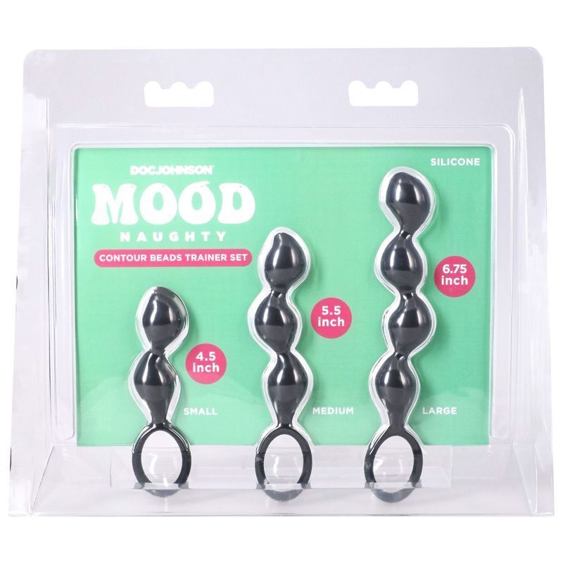 Набор анальных игрушек Doc Johnson Mood Naughty Contour Beads Trainer Set реальная фотография