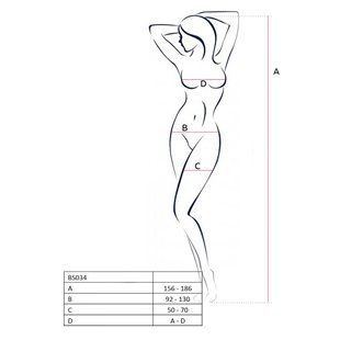 Бодістокінг Passion BS034 white, комбінезон, імітація боді і панчіх жива фотографія